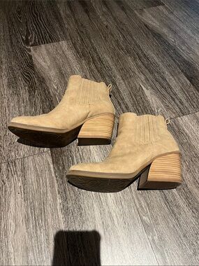 Women's Korks Suede Ankle Booties in Tan - Classic Everyday Style